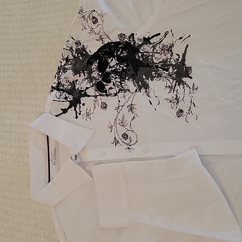 NWOT apt 9 skull print button down men's XL